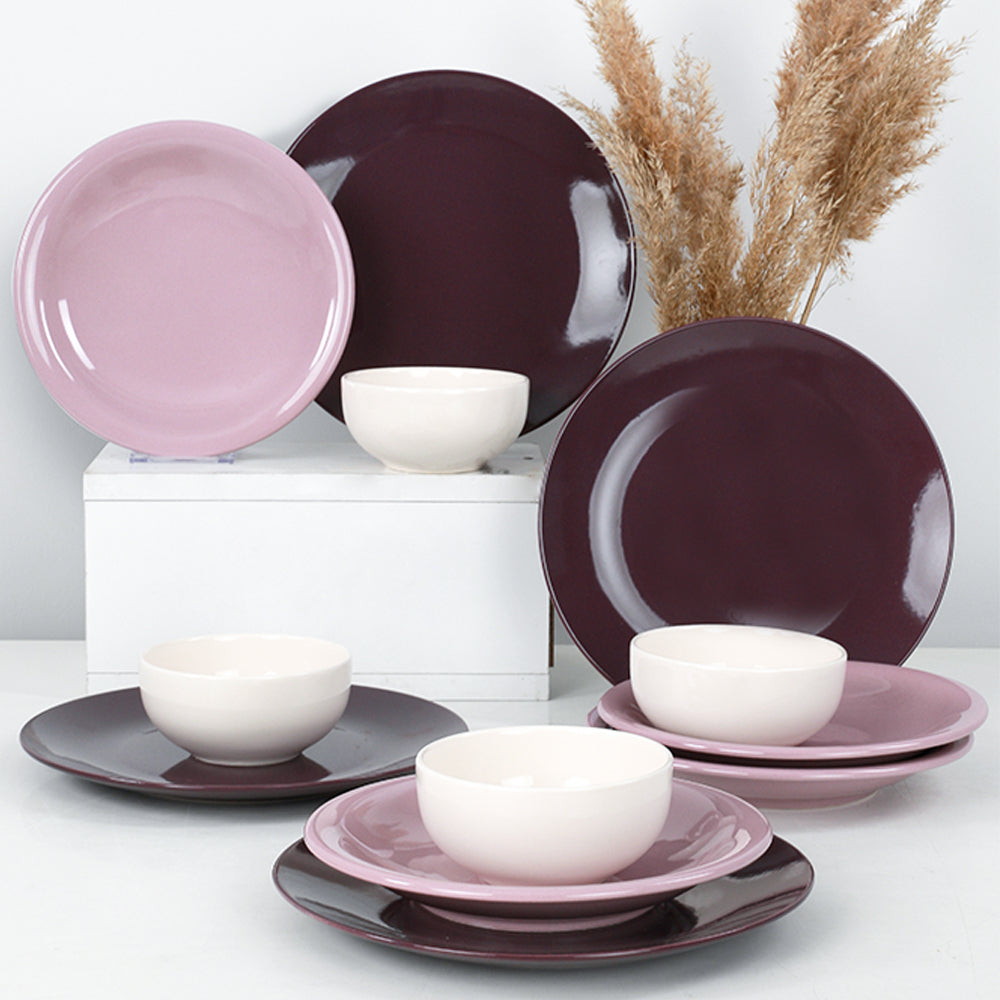 Degrade Violet Purple Dinner set 4 Persons 12 Pieces