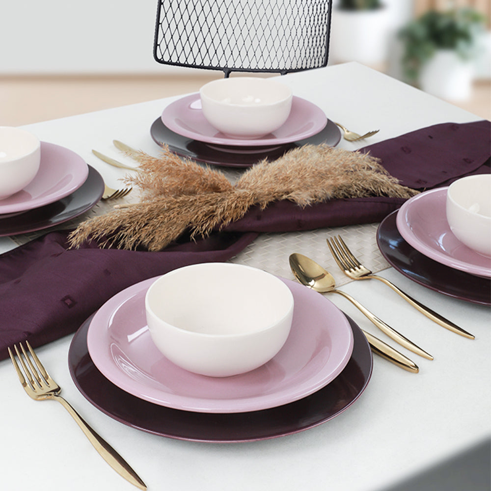 Degrade Violet Purple Dinner set 4 Persons 12 Pieces