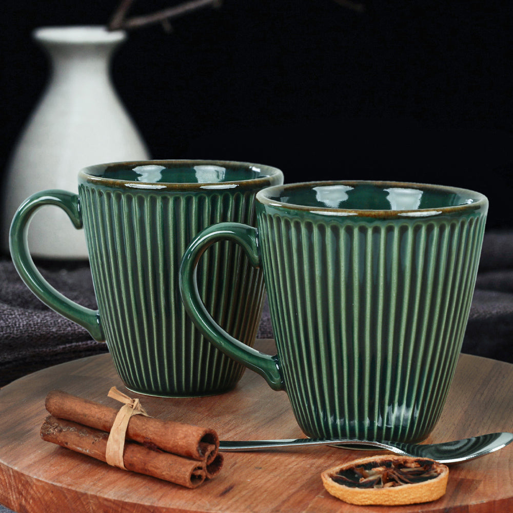 Emerald Green Coffee Cup Mug set 6-Pieces