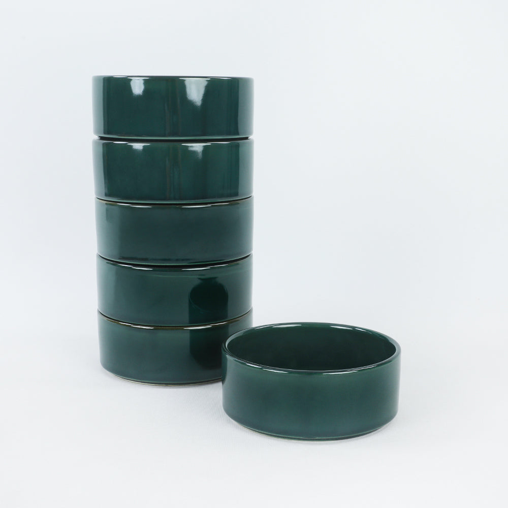 Emerald Green Stackable Soup bowl 14 Cm 6 Pieces