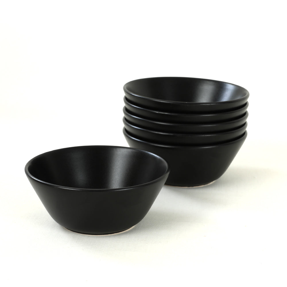 Matte Black Hitit Soup bowl 14 Cm 6 Pieces