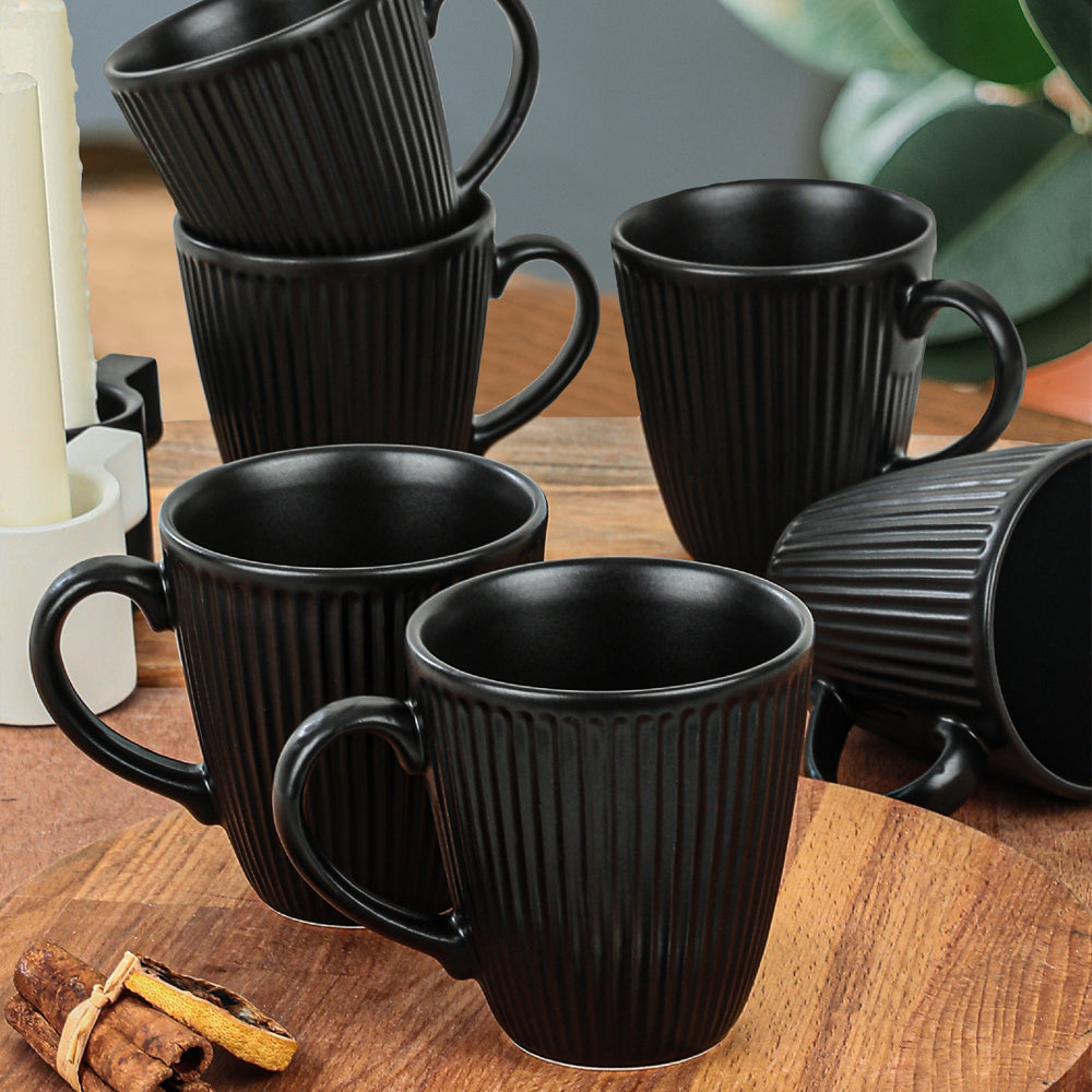 Matte Black Myra Cup 10 Cm 6 Pieces