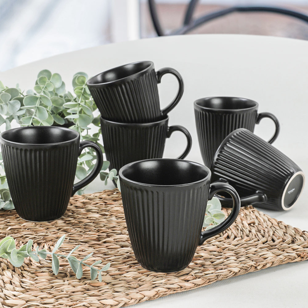 Matte Black Myra Cup 10 Cm 6 Pieces