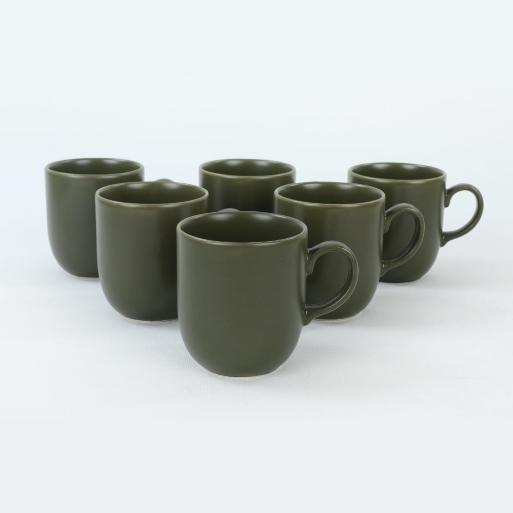 Tasse Ekinoks Vert Foncé Mat 10 Cm 6 Pièces