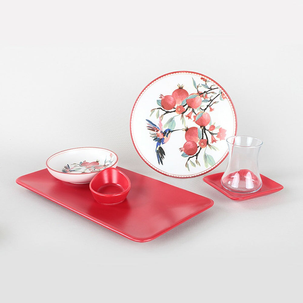 Pomegranate Flower Breakfast set 21 Pieces 4 Persons