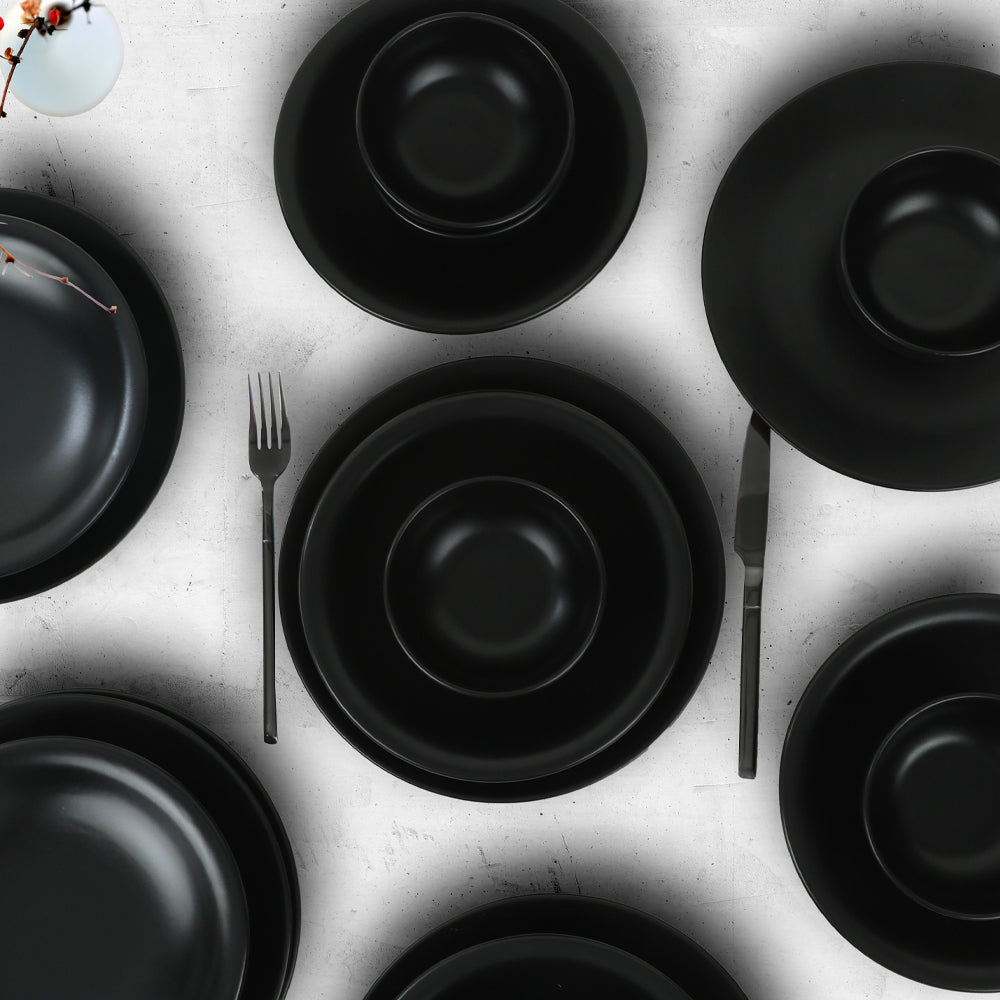 Alpha Matte Black Dinner set 30 Pieces 6 Persons