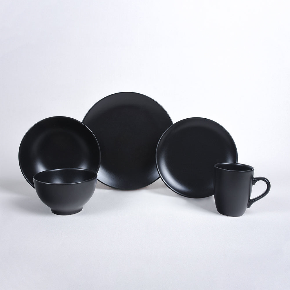 Alpha Matte Black Dinner set 30 Pieces 6 Persons