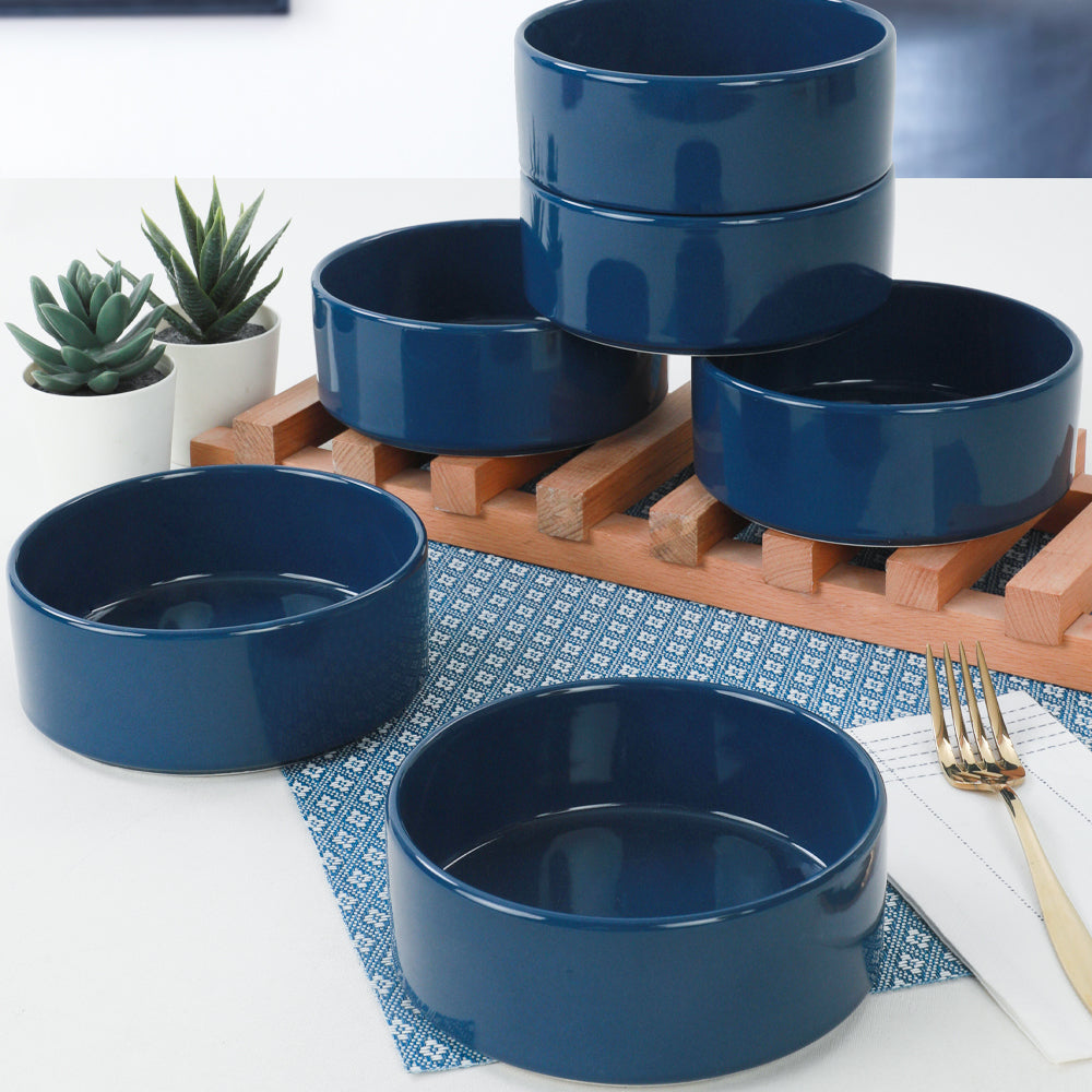 Blue Stackable Soup bowl 14 Cm 6 Pieces