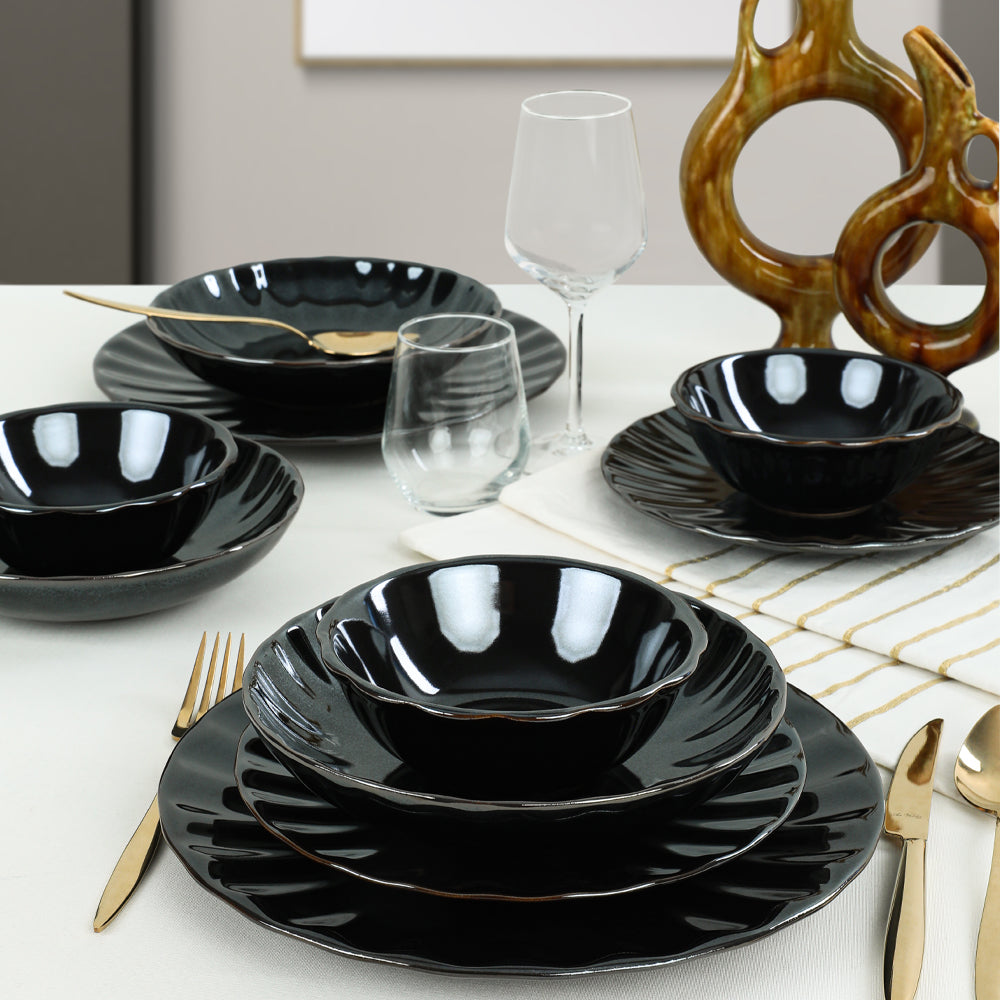 Shizen Sirius Black Dinner set 24 Pieces 6 Persons