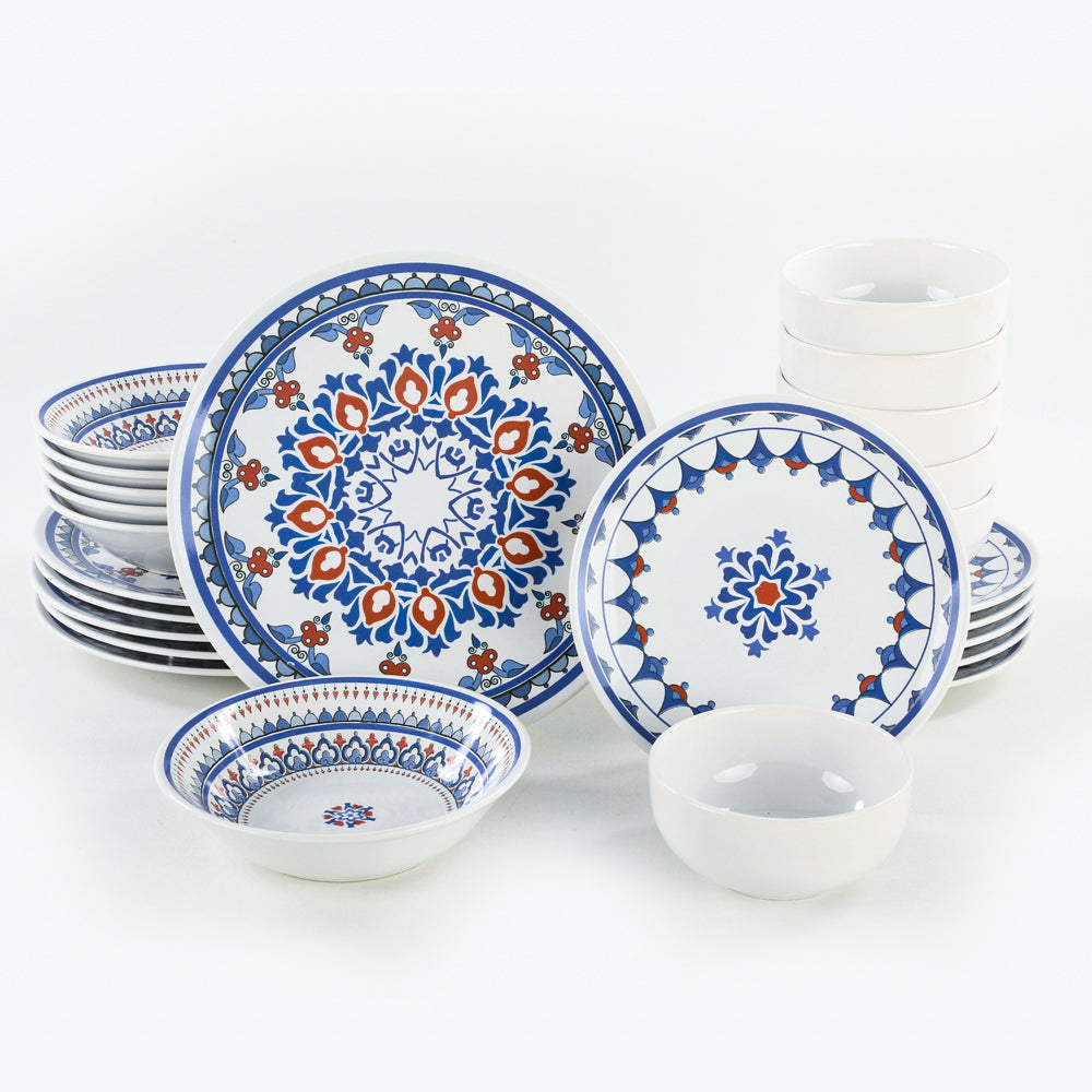 Tile Dinner set 6 Persons 24 Pieces