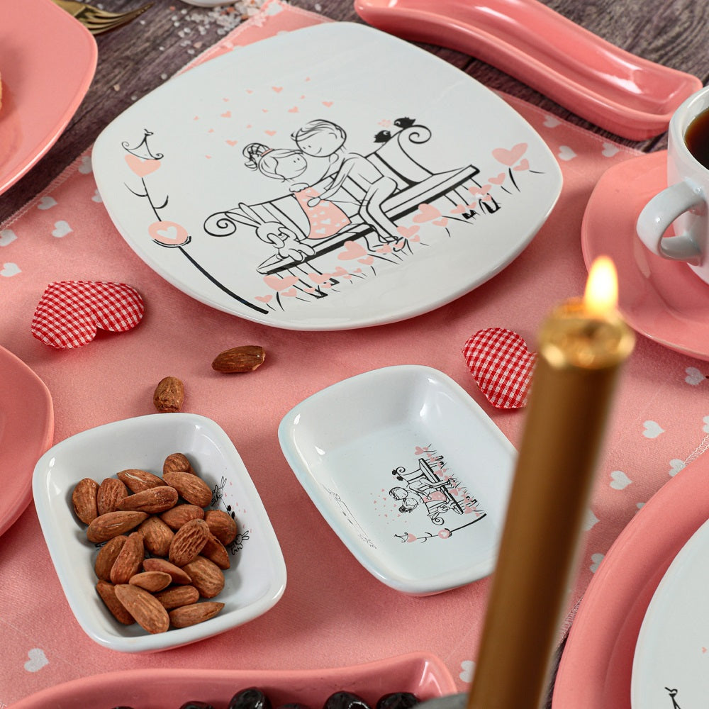 Pink Cute Breakfast / Dinner set 14 pieces 2 persons