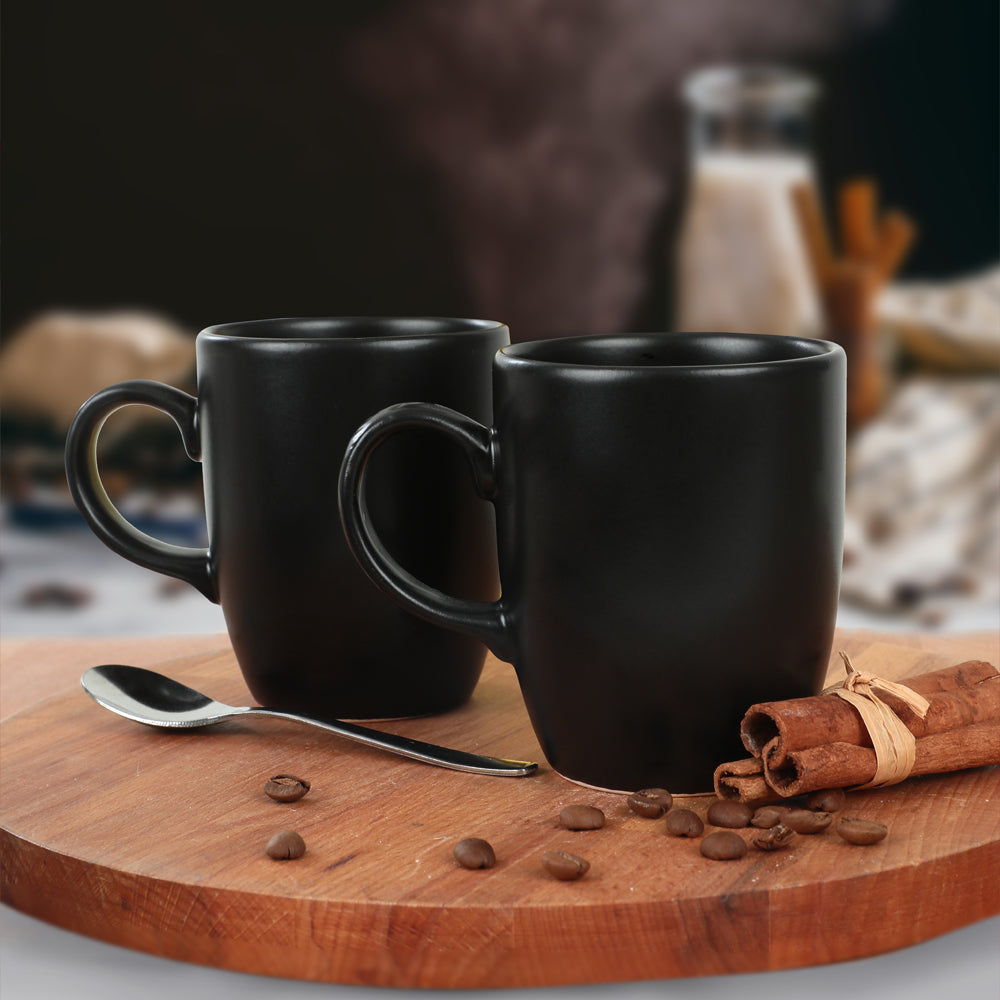 Matte Black Mugs / Coffee cups set 9 cm 6 pieces