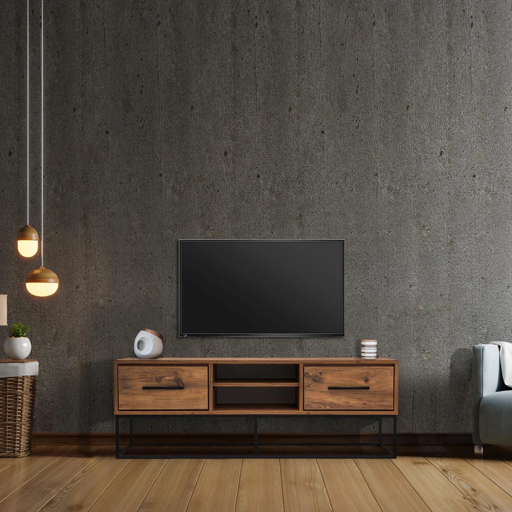 TV stand 140 cm Oak with Metal legs | Vonsild
