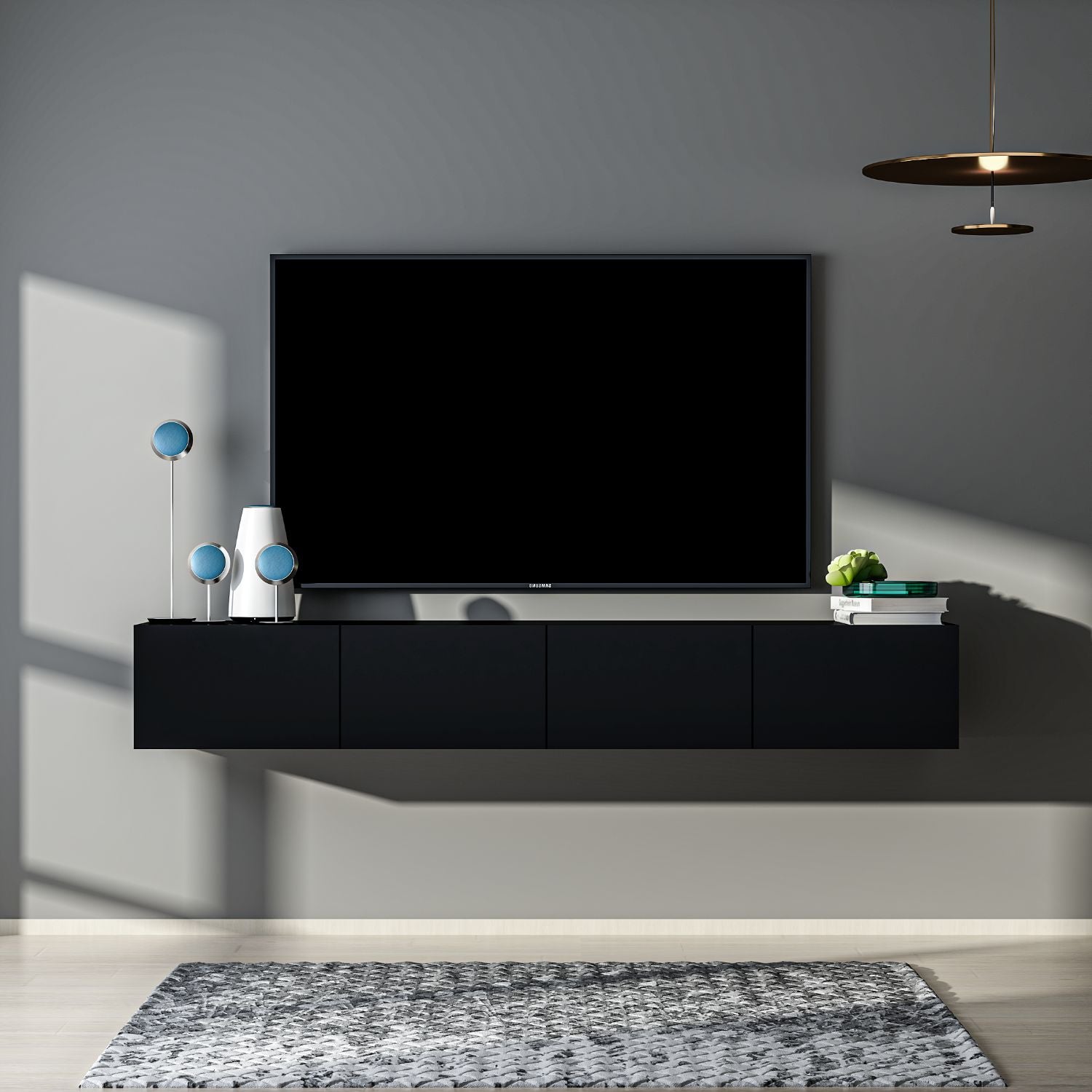 Meuble tv 200 cm avec lumière LED