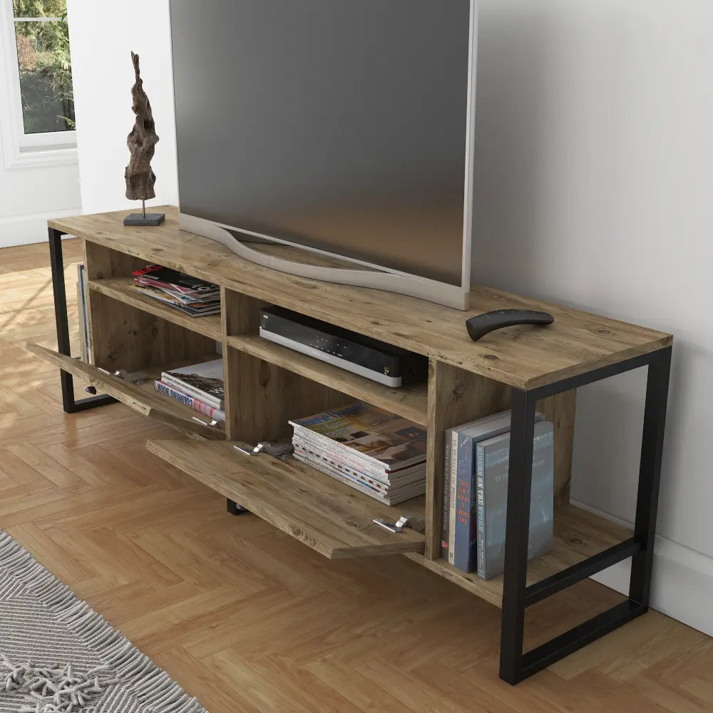 TV Stand 150 cm Standing - Oak - Industrial | Vidsel