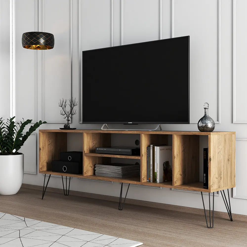 Meuble TV 180 cm Debout - Minimaliste - Chêne | Kosta