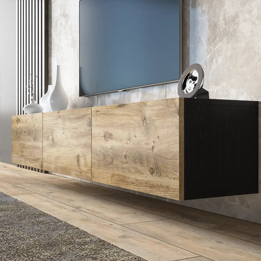 Meuble TV 180 cm Flottant - Grain de Bois | Vetlanda