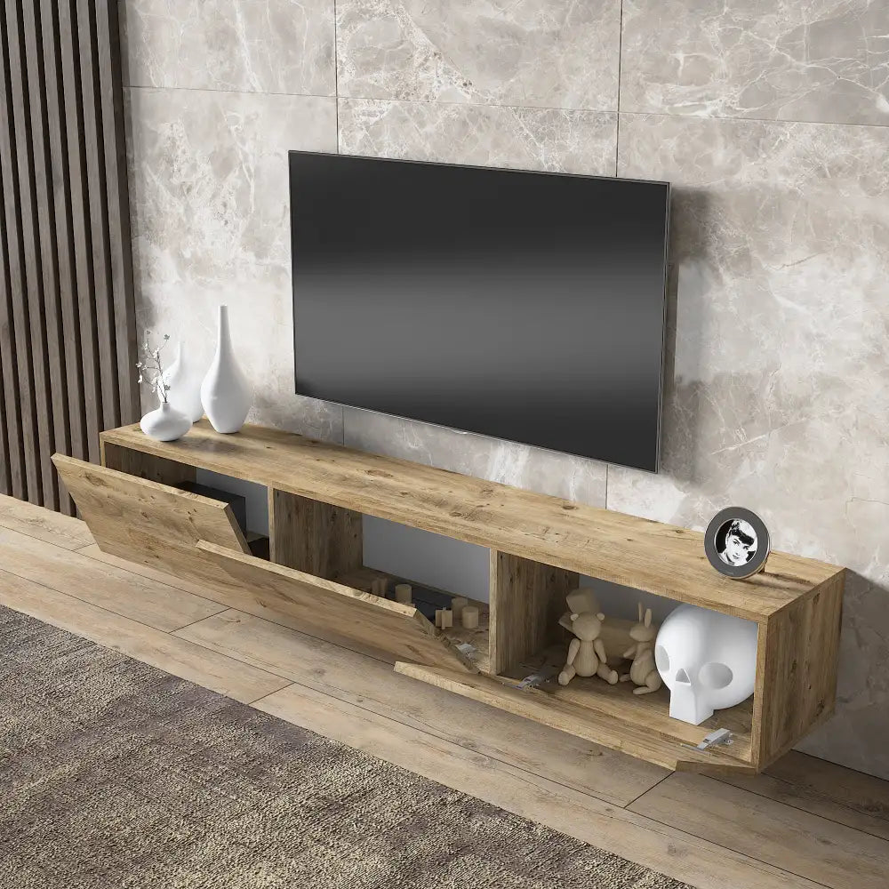 Meuble TV 180 cm Flottant - Grain de Bois | Vetlanda