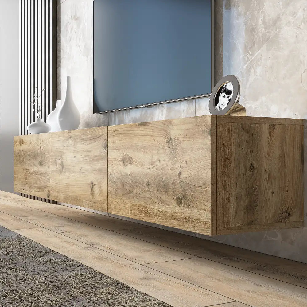 Meuble TV 180 cm Flottant - Grain de Bois | Vetlanda