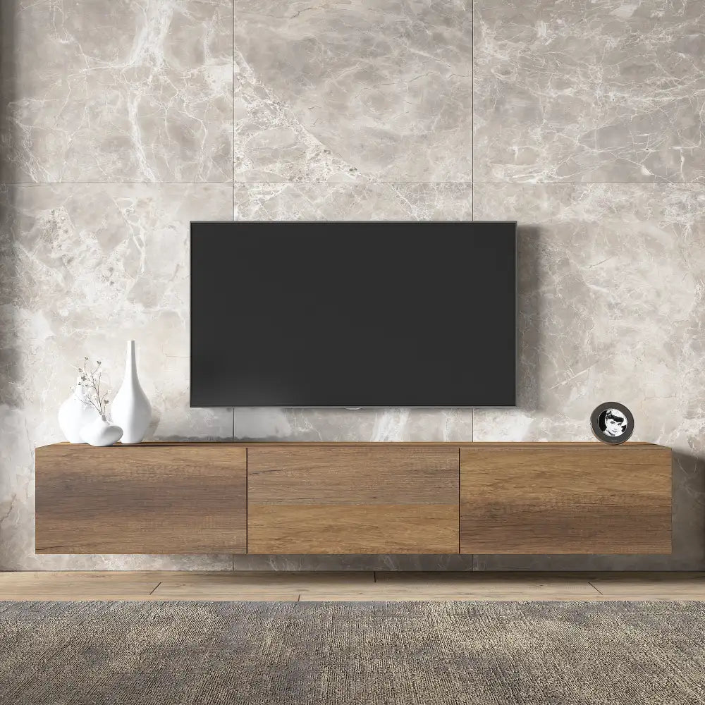 Meuble TV 180 cm Flottant - Grain de Bois | Vetlanda