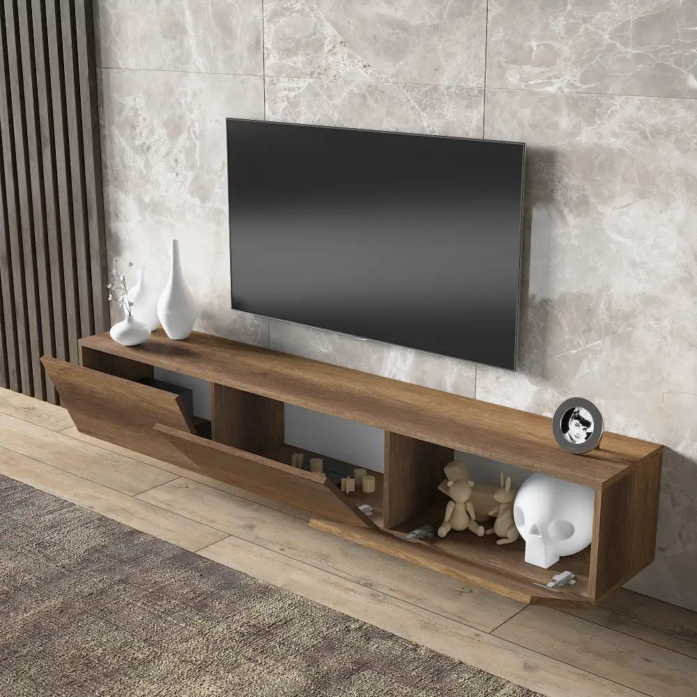 Meuble TV 180 cm Flottant - Grain de Bois | Vetlanda