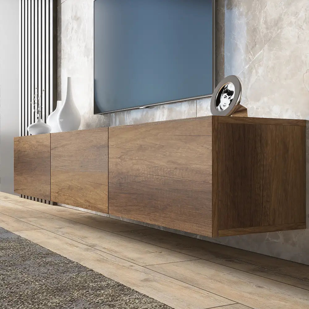 Meuble TV 180 cm Flottant - Grain de Bois | Vetlanda