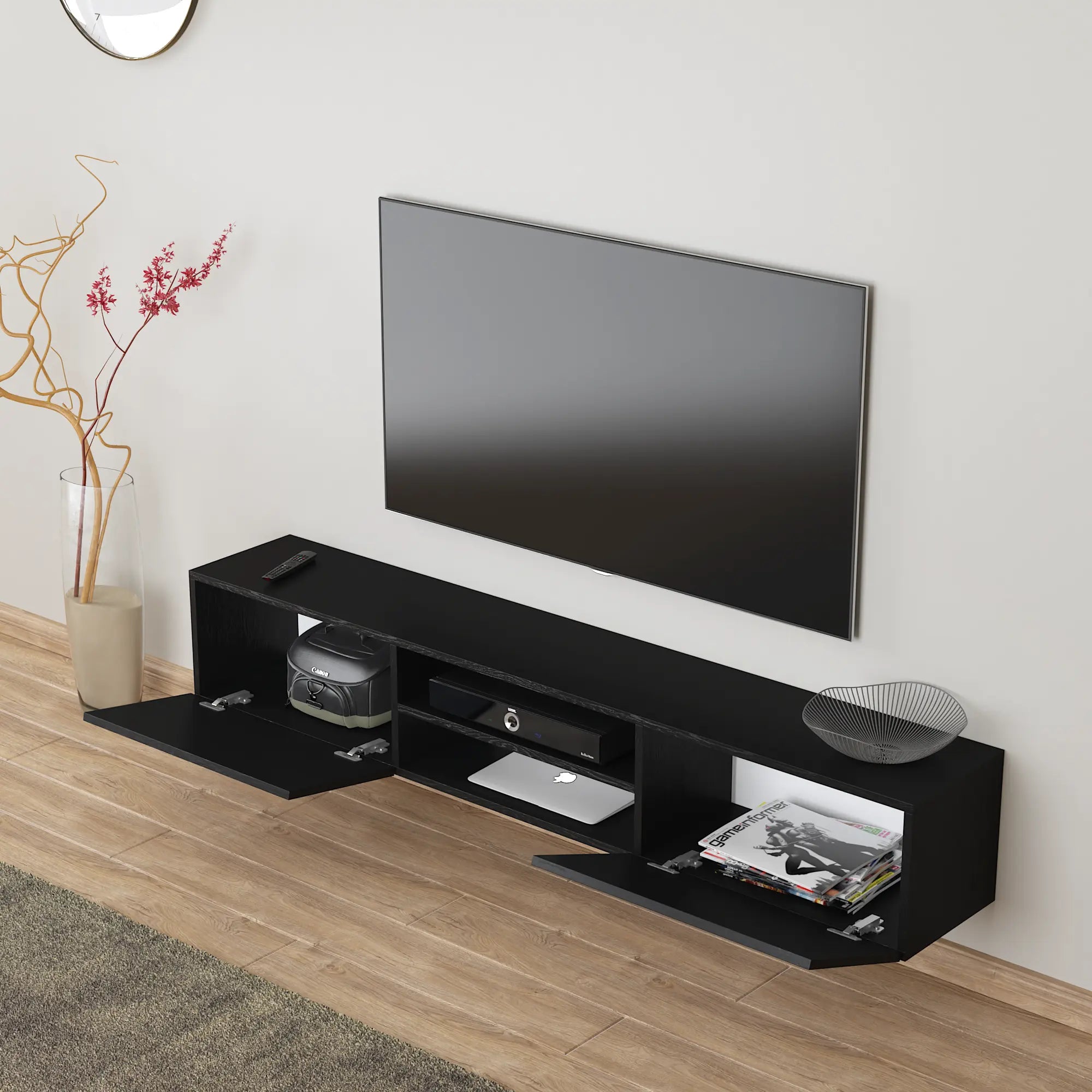 TV Stand 180 cm Floating with open shelf | Kumla