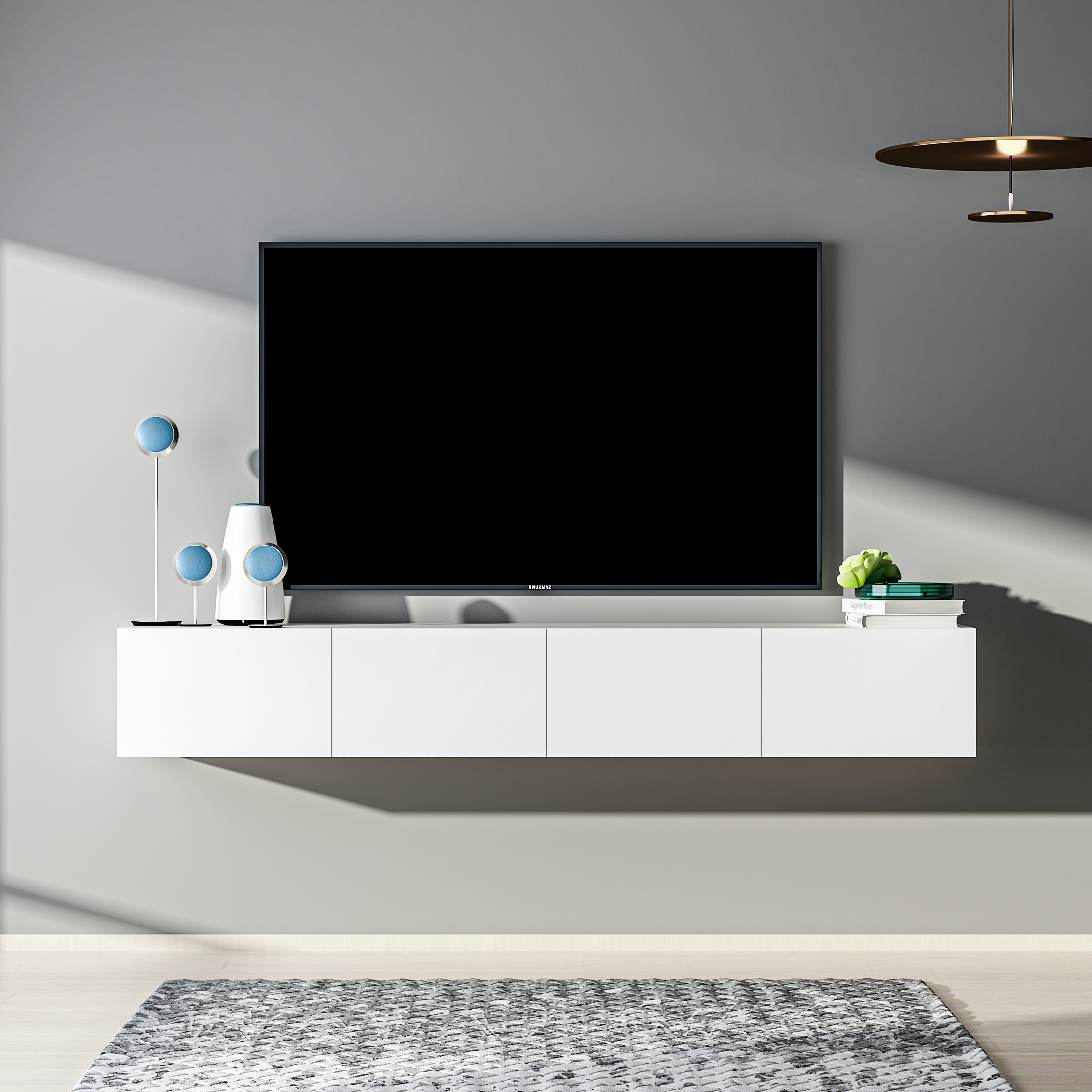 TV-meubel 220 cm met LED-verlichting