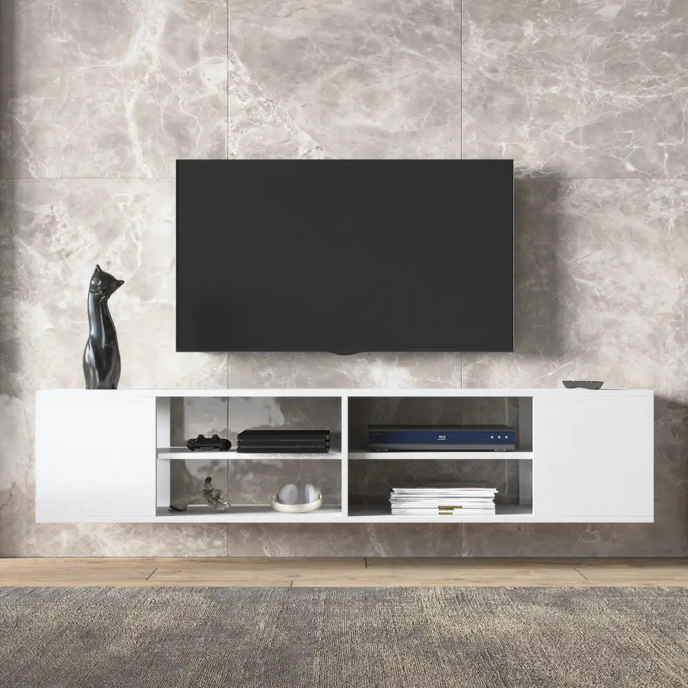 Meuble TV 180 cm Flottant - Grain de Bois | Alvesta