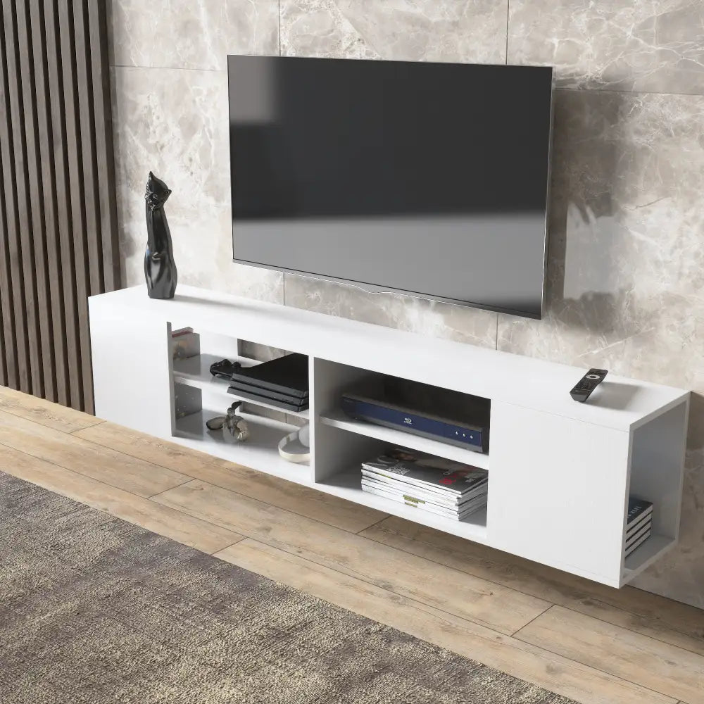 Meuble TV 180 cm Flottant - Grain de Bois | Alvesta