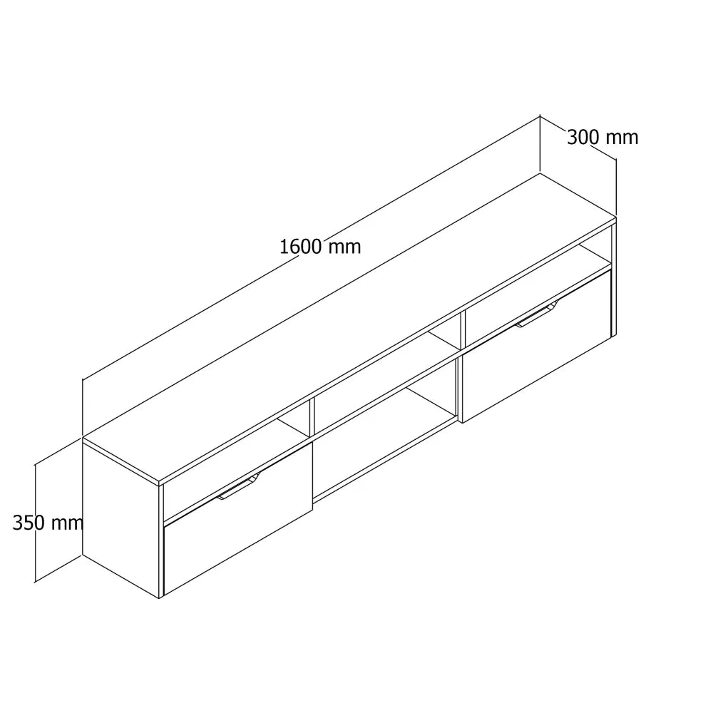 TV-meubel 160 cm Zwevend - Eiken | Hoogland