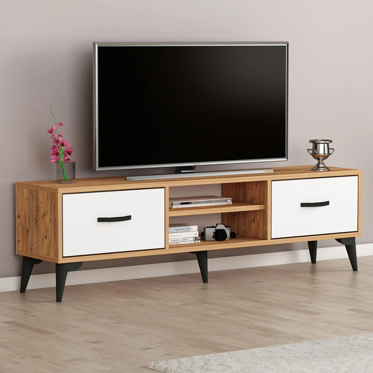 TV-meubel 180 cm Staand - Eiken | Adak