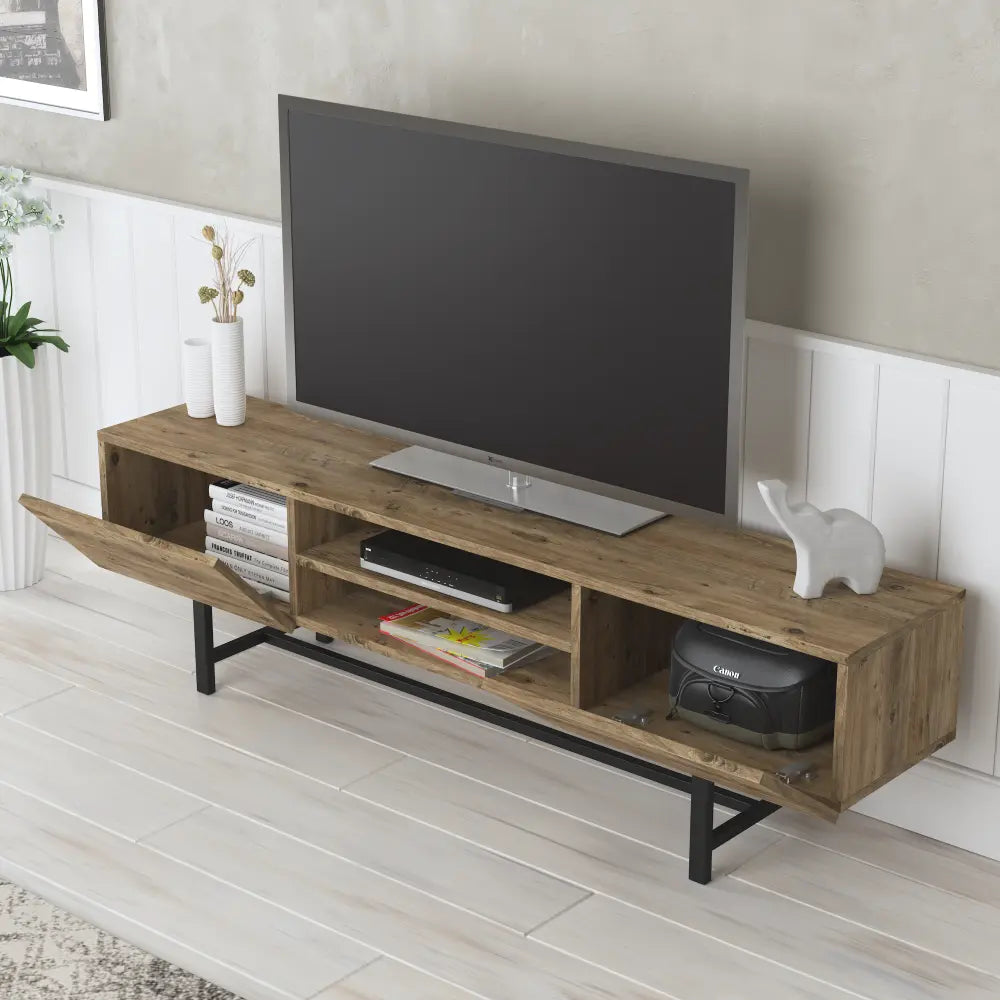 TV Stand 160 cm Standing - with metal legs Oak | Arjeplog