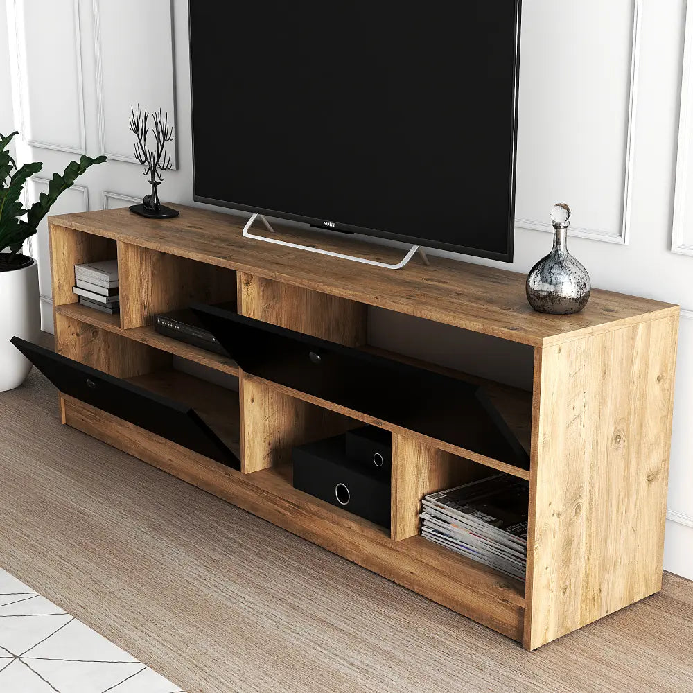 Meuble TV 180 cm Debout - Minimaliste - Chêne | Ronneby