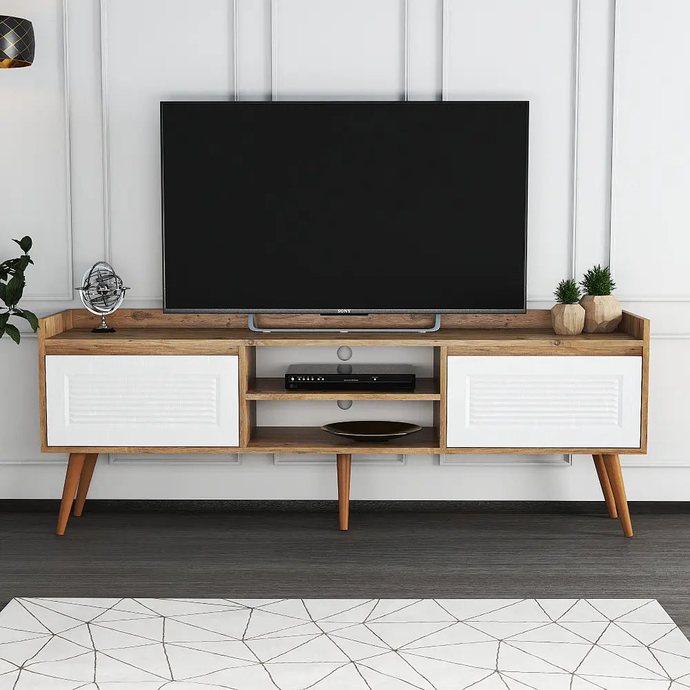 TV Stand 180 cm Standing - White-Oak | Vimmerby