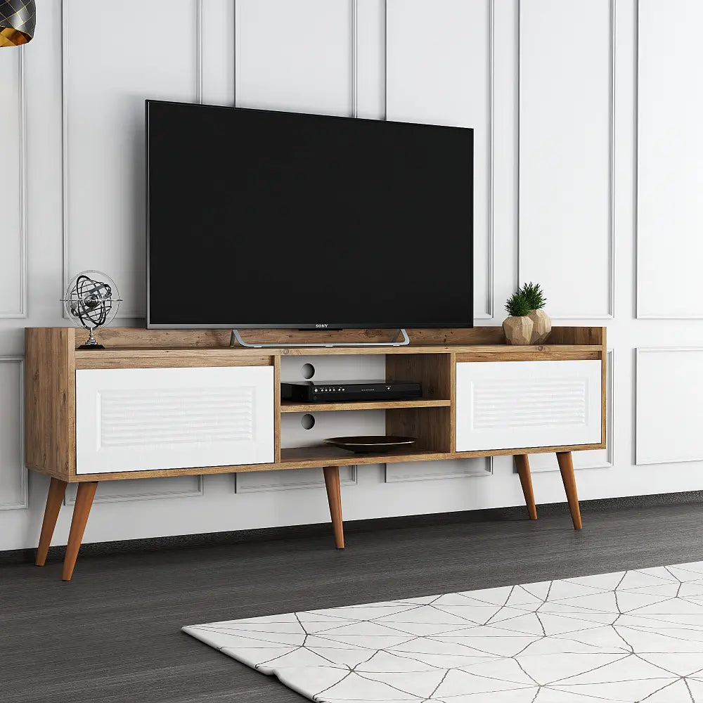 Meuble TV 180 cm Debout - Chêne Blanc | Vimmerby